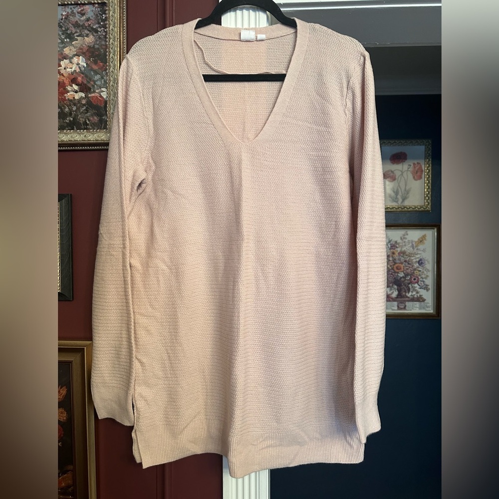 Women’s The Gap Wool Blend Soft Pink Tunic Knit Sweater Large Tall